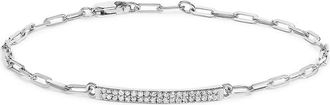 House of Brilliance Sterling Silver 1/7 Cttw Diamond Double Row Link Tennis Bracelet