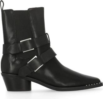 Ash Heron Westernlaars met riem - Dames - Cowboylaarzen - Zwart - 41 EU - Leer - Schoenen