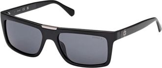 Guess Rechthoekige zonnebril - Heren - Zonnebrillen - Zwart - 56 MM - Accessoires
