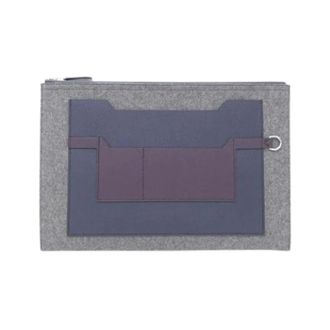 Herm&egrave;s Vintage, unisex, Grijs, ONE Size, Leer, Pre-owned Felt Clutch