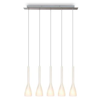 Netlighting Vase Straight Bar Pendant Ceiling Light Stainless Steel in White