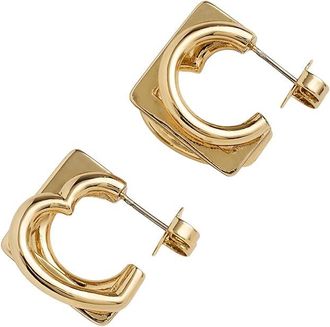Kate Spade New York Geo Pop Stacked Hoops Womens Earring Gold, Brass
