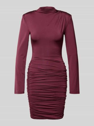 Rotate Slim Fit Minikleid aus Viskose-Mix in Dunkelrot, Gr&ouml;&szlig;e 34