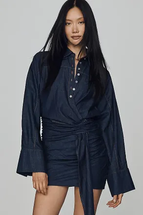 7 For All Mankind Cotton Collared Mini Dress