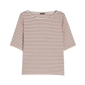 Pennyblack T-Shirts, female, Multicolor, Size: XL Boat-neck Striped T-shirt