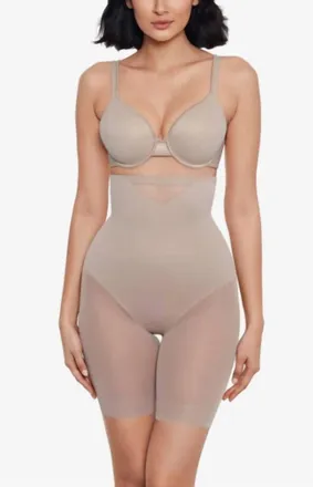 Miraclesuit Sexy Sheer Shaping Hi-Waist Thigh Slimmer In Stucco