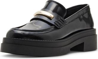Steve Madden Rodrigo Loafers Womens Black Lug Sole Slip On Shoes ZOGG3109