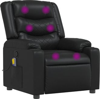 vidaXL Vidaxl - Sill&oacute;n De Masaje Reclinable Cuero Sint&eacute;tico Negro