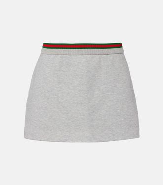 Gucci Minigonna Web Stripe in jersey di misto cotone