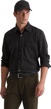 Marc O'Polo Langarmhemd MARC OPOLO, Herren, Gr. XL, N-Gr, multi, dunkelgrau melange, Obermaterial: 100% Baumwolle, regular fit, 2-Knopf-Manschette, Hemden Langarm