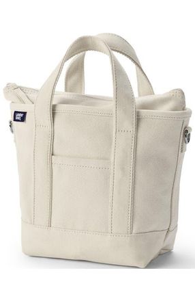 Lands End Zip Top Canvas Tote Bag in Natural/natural at Nordstrom, Size Medium
