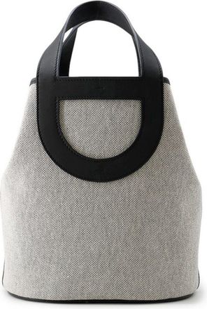 Herm&egrave;s Black Ecru White Toile H Tote Bag (Pre-Owned)