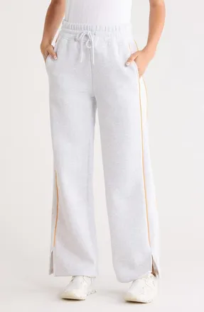 90 Degree by Reflex Finish Line Fleece Sweatpants in Heather Light Grey/Orange at Nordstrom Rack, Size X-Small