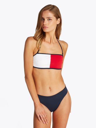 Tommy Hilfiger Bikini-Hose BRAZILIAN, Damen, Gr. XS (34), N-Gr, blau (schwarz night navy), Polyamid, TOMMY HILFIGER SWIMWEAR, Colorblocking, Badehosen Bikini-Hose, i