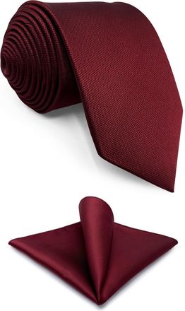 Shlax & Wing Shlax&Wing Solid Color Red Burgundy Wedding Neckties For Men Classic Ties Fashion Skinny 2.35