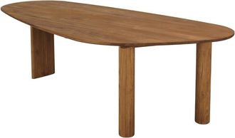 Macabane Mesa de comedor de 260 x 120 cm de madera de teca reciclada