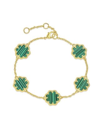 Sterling Forever 14K Plated Rose Petal Station Bracelet