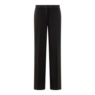Msgm Long Flared Trousers - female - MSGM - Straight Trousers - Black - L - Trousers