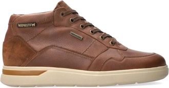 Mephisto Sportieve Leren Enkellaars - Heren - Sneakers - Bruin - 40 1/2 EU - Leer - Schoenen