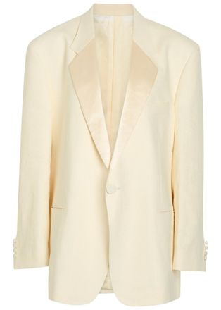 ARMARIUM Hubby Stretch-linen Blazer - Off White - (UK8-10 / S)
