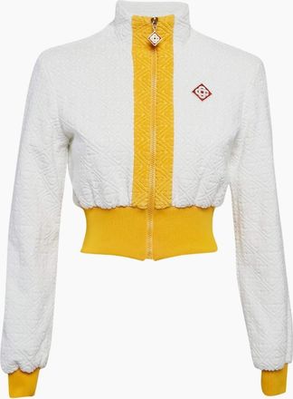 Casablanca Womens Casablanca Monogram Terry Zip Through Track Top White Jacket - Size: 10/8