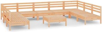 vidaXL 10 Piece Garden Lounge Set Solid Wood Pine vidaXL