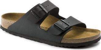 Birkenstock Womens Arizona Birko Flor Slide Sandal In Black