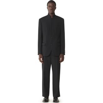 Lanvin Black Wool Jacket With Stand-Up Collar at Nordstrom, Size 50
