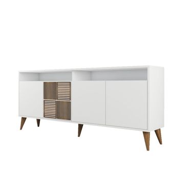 Calicosy Aparador 4 puertas effeto legno L180 cm - Blanco