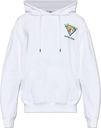 Casablanca Tennis Club Icon Hooded Sweatshirt - Heren - Hoodies - Wit - M - Katoen - Hoodies & sweatvesten