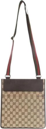 Gucci Pre-owned Cross Body Bags, female, Brown, Size: ONE SIZE Pre-owned Canvas Cross Body Bag