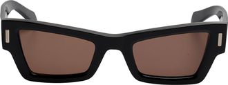 Ferragamo Womens Cat Eye Rectangular Acetate Sunglasses SF2006S - Black - One Size