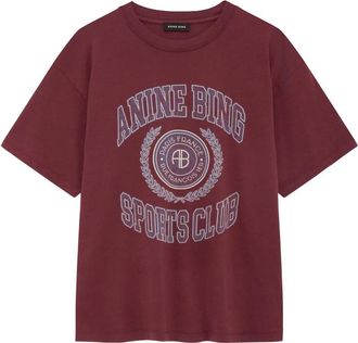 Anine Bing Cade Tee Collegiate - Burgundy