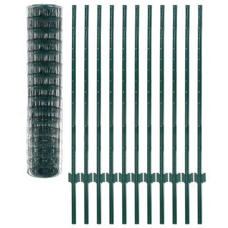 Berkfield Home Durable Euro Fence Steel 20x1.2 m Green