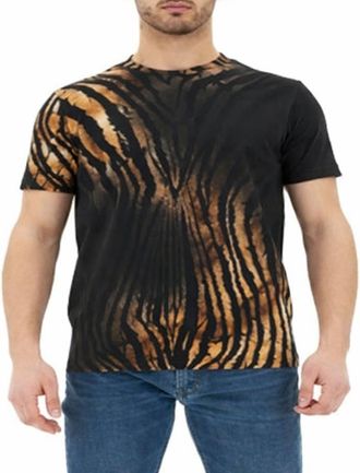 Roberto Cavalli Tiger Striped Cotton T-Shirt, Size X-Small