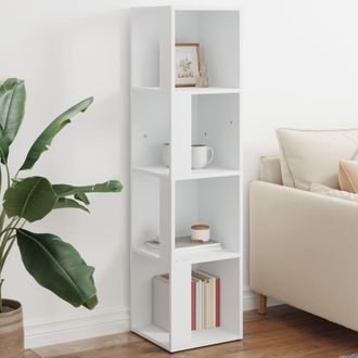 vidaXL Mueble De Esquina Madera Contrachapada Blanco 33x33x132 Cm Vidaxl