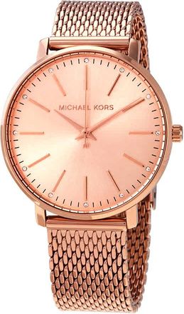 Michael Kors Pyper Quartz Crystal Rose Gold Dial Ladies Watch MK4340
