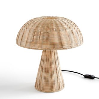 La Redoute Interieurs Lamp, paddenstoel vorm, in rotan, Mirko