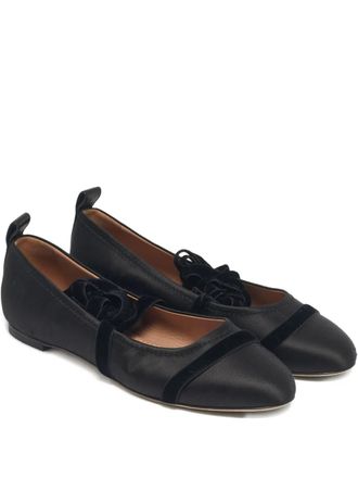 Malone Souliers Ballerinas met ronde neus - Zwart