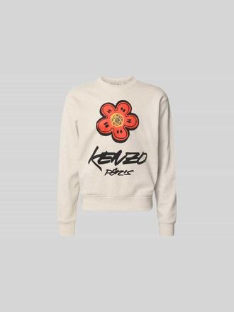 Kenzo Regular Fit Pullover mit Logo-Print in Mittelgrau, Gr&ouml;&szlig;e L