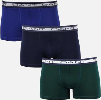 GANT Mens GANT 3-Pack Core Boxer Trunks, Deep Forest - Navy - Size: 32/33/32