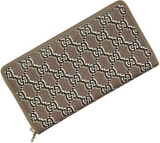 Gucci Beige Pvc Leather Long Wallet (Bi-Fold) (Pre-Owned)