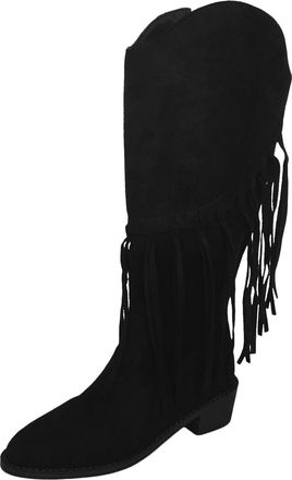 Generic 2026 Women Fashion Solid Tassels Autumn Thick Mid Wellies Chelsea Boots Lightweight Lug Sole Rainy Days Dog Walking Over The Knee Stretch High Heel (5