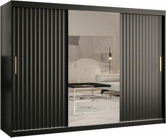 Mirjan24 Mobilier1 - Armario Hartford 339, Negro, 200x250x62cm, Puertas de armario: Correderas, Número de estantes: 0