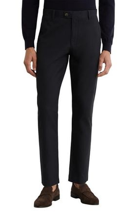 Reiss Dobby Slim Fit Cotton Piqu&eacute; Chinos in Navy at Nordstrom, Size 36