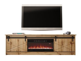 Mirjan24 Mobilier1 - Mueble Tv Charlotte 165, Roble Wotan, N&uacute;mero De Puertas: 0, N&uacute;mero De Cajones: 0, 200x57x35cm, Led