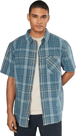 Mountain Hardwear Cottonwoodtm Lite Short Sleeve Shirt Mens T Shirt Adriatic Blue Friction Plaid : 2XL, Cotton/Hemp