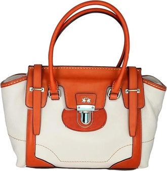 La Martina Iconische Witte Handtas Schoudertas - Dames - Handtassen - Wit - ONE Size - Leer - Tassen