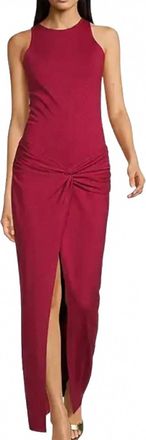 Susana Monaco Racer Twist Crew Neck Sleeveless Long Dress In Sangria