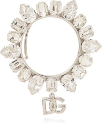 Dolce & Gabbana Oorboei versierd met strass-steentjes - Dames - Oorbellen - Grijs - ONE Size - Accessoires